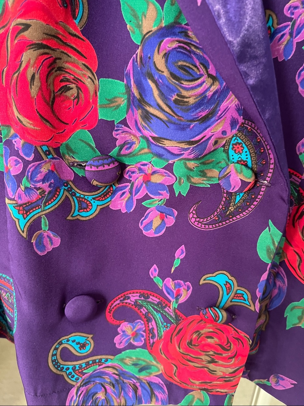 Victoria secret vintage purple floral kimono - Picture 3 of 5